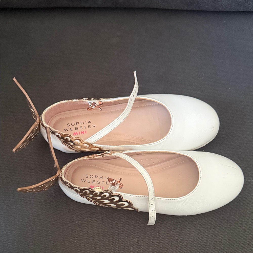 Sophia Webster Mini White Evangeline Flats